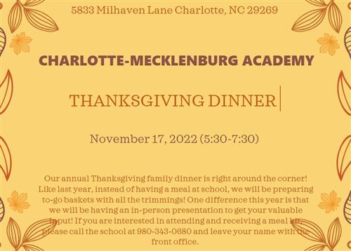 Thanksgiving dinner information